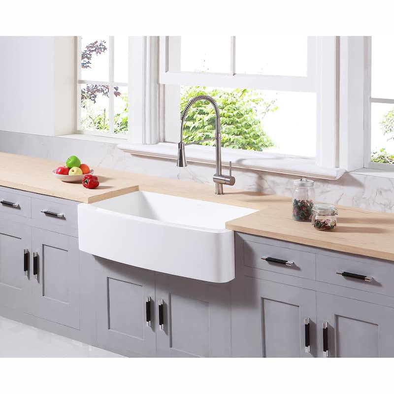 Kingston Brass Arcticstone 36" Farmhouse Single Basin Stone Composite