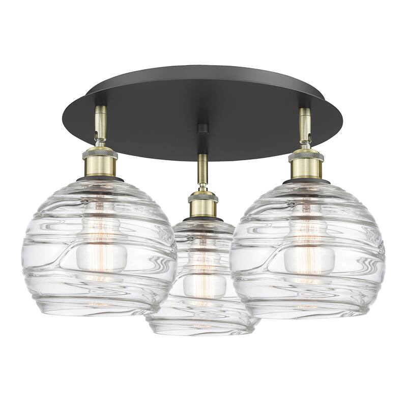 Innovations Lighting Athens Deco Swirl - 3 Light 20" Flush Mount