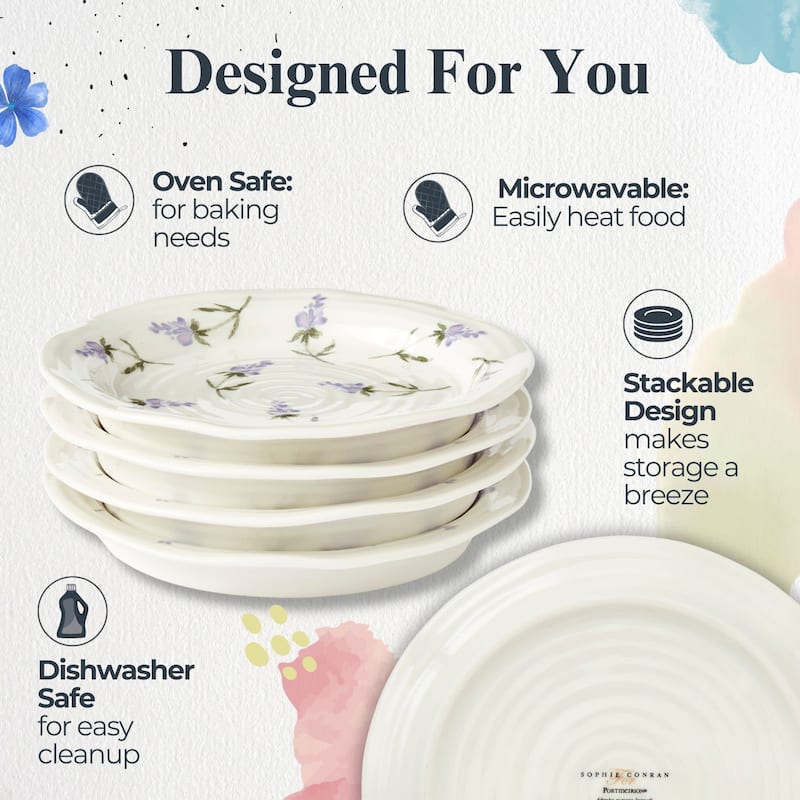 Portmeirion Sophie Conran Set of 4 Lavandula Side Plate - 6 Inch