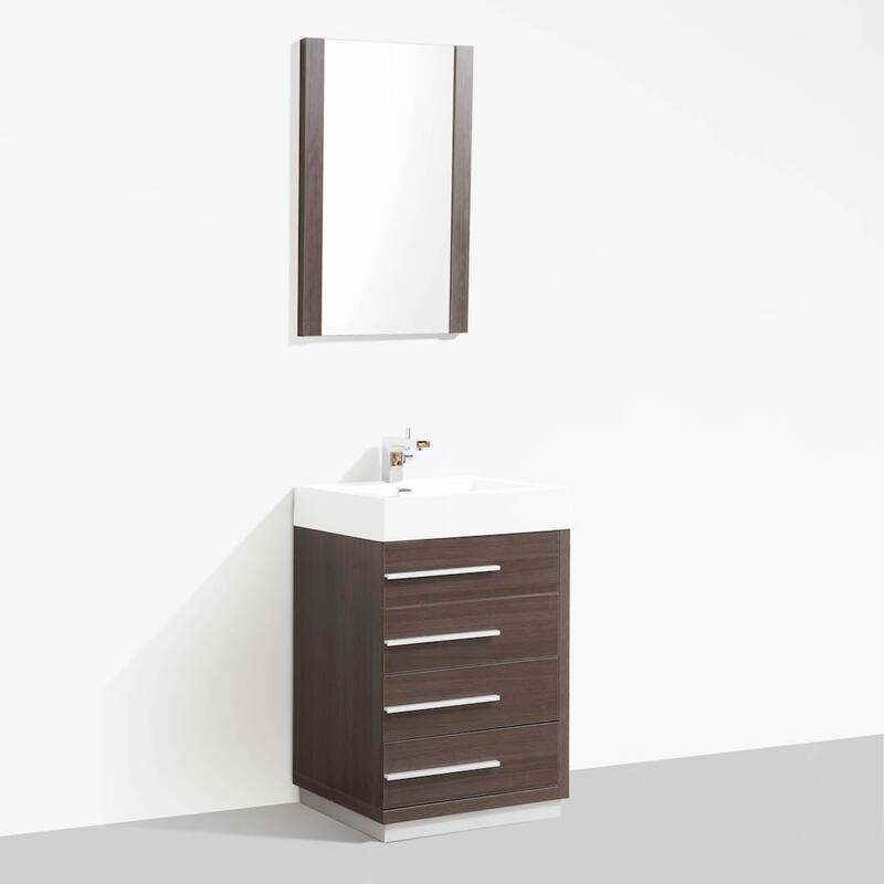 Blossom 24" All-Wood Vanity w/ Acrylic Sink & Mirror, Freestanding