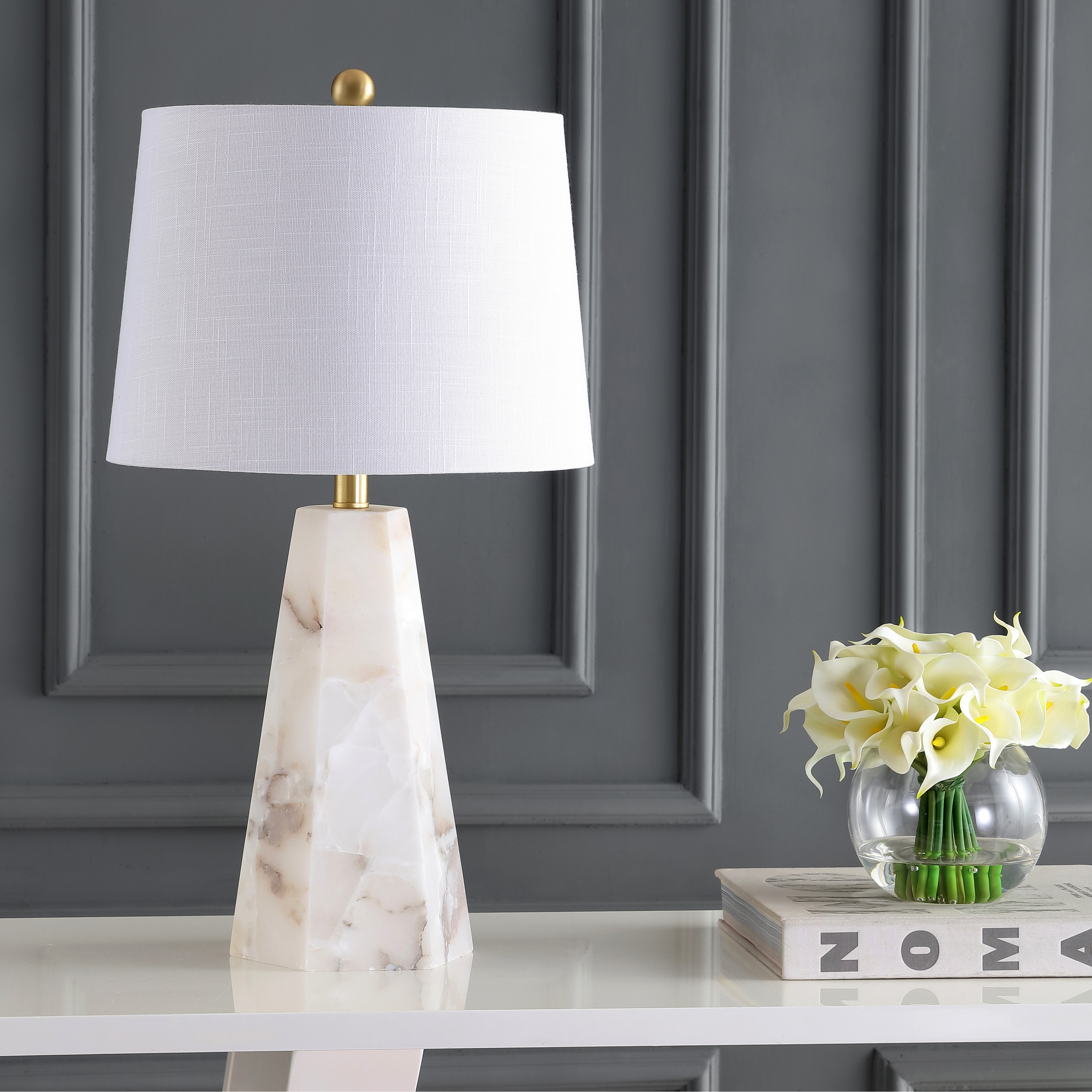 White alabaster table lamp cheap