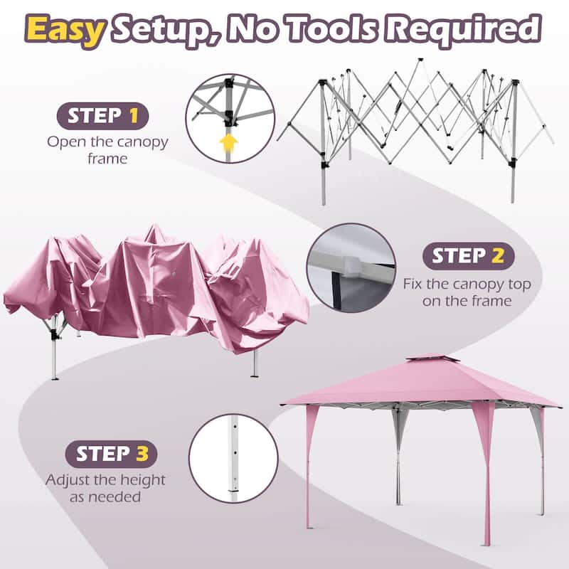 Costway 13 X 13 FT Pop up Gazebo Outdoor Canopy Tent with Portable - See Details