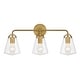 preview thumbnail 1 of 3, Voss 3 Light Luxe Gold Bathroom Vanity