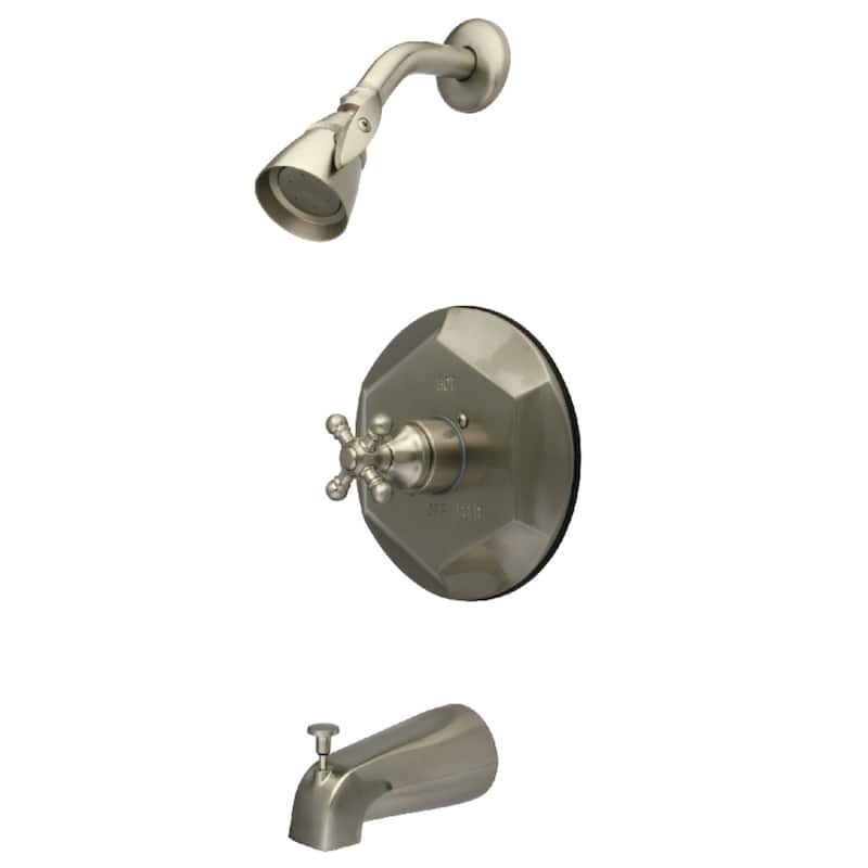Kingston Brass English Vintage Tub and Shower Faucet - Brushed Nickel