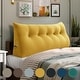 preview thumbnail 20 of 61, Velvet Headboard Reading Wedge Pillow for Bed Rest Sit Up Back Support Queen - Yellow