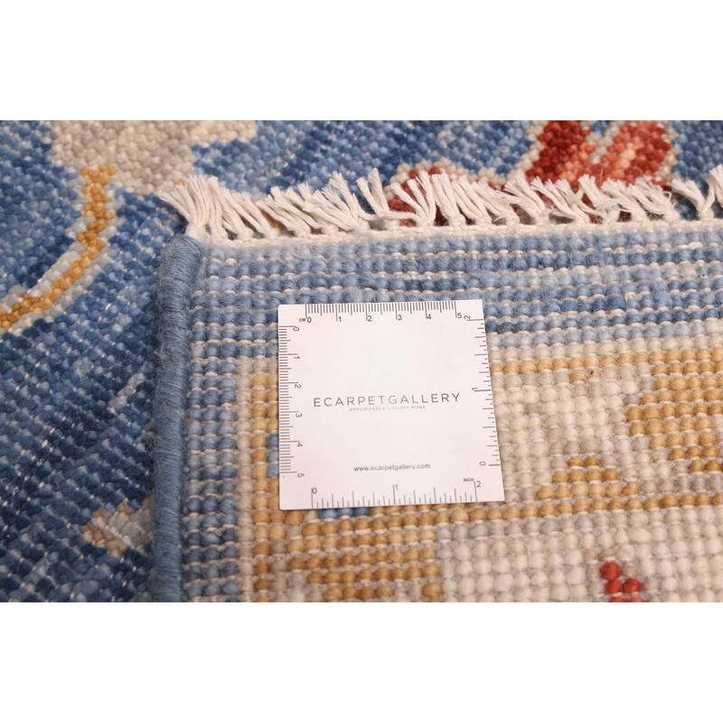 ECARPETGALLERY Hand-knotted Modern Oushak Dark Blue Wool Rug - 8'11 x 12'3