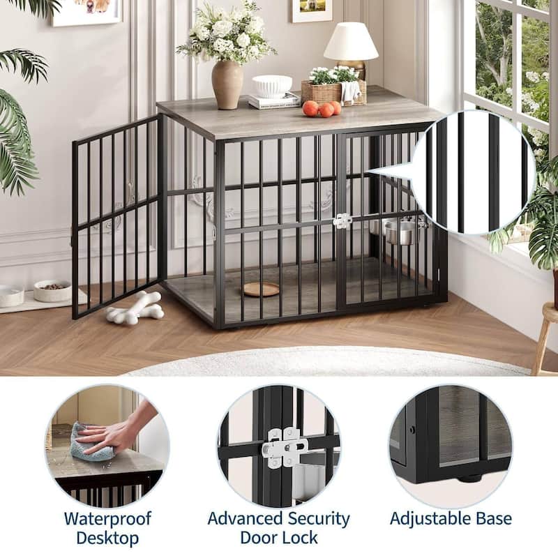 Heavy-Duty Indoor Dog Crate Side Table Furniture for Medium and Large Breeds