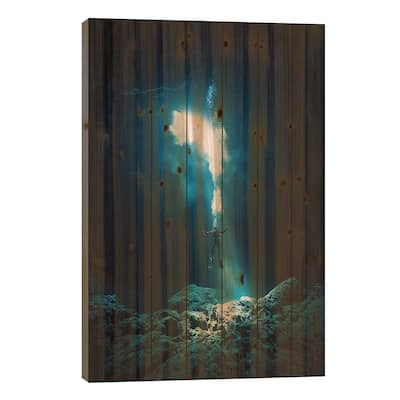 To The Heaven Print On Wood by Charlie Jung - Multi-Color