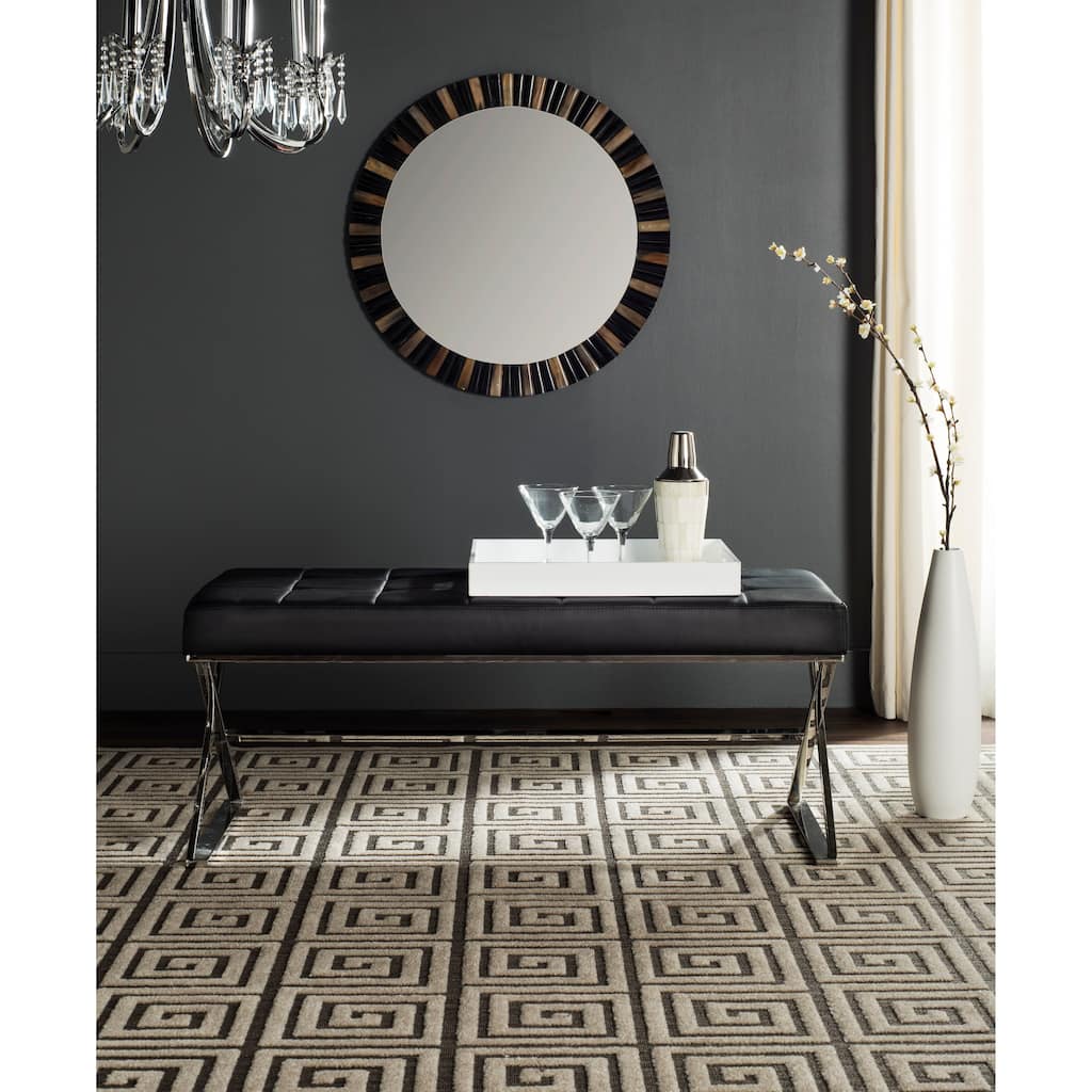 SAFAVIEH Lorayne Modern Glam Tufted Grey Bench - 43Wx18Dx18H