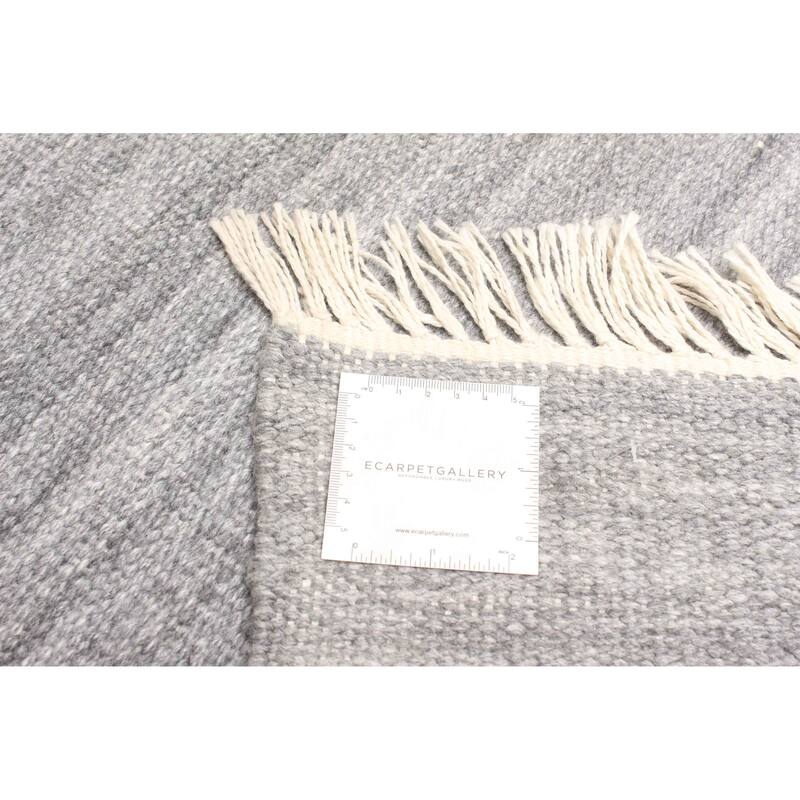 ECARPETGALLERY Flat-Weave Ankara FW Dark Grey Wool Kilim - 5'3 x 7'9