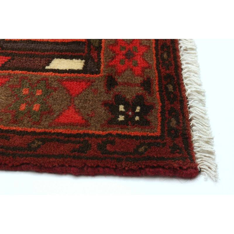 ECARPETGALLERY Hand-knotted Andelz Dark Red Wool Rug - 3'6 x 4'11