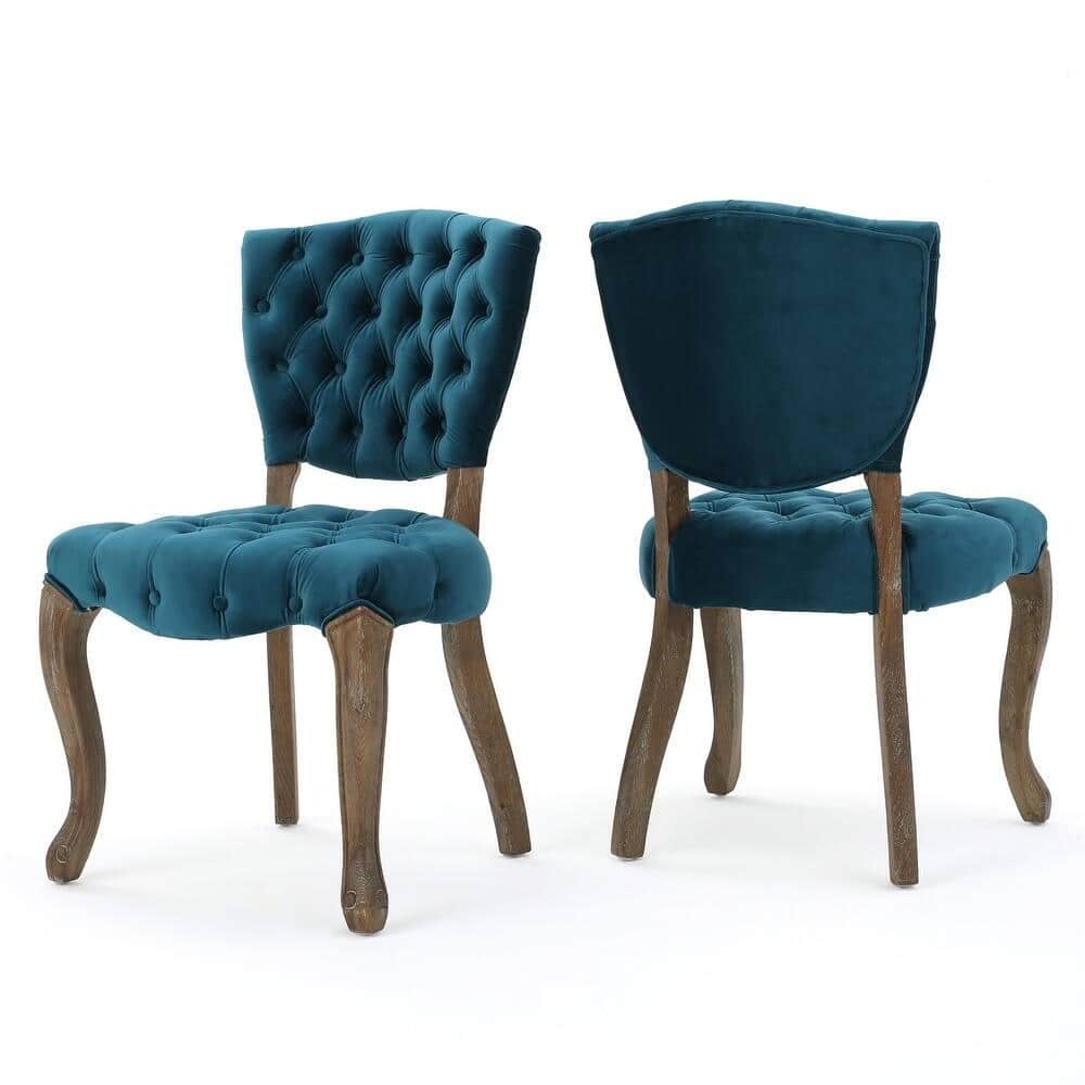 Teal Velvet Dressing Chair Accent Chair Coffee Chair with Padded Backrest, Luxurious Dining Chair Dressing Chair