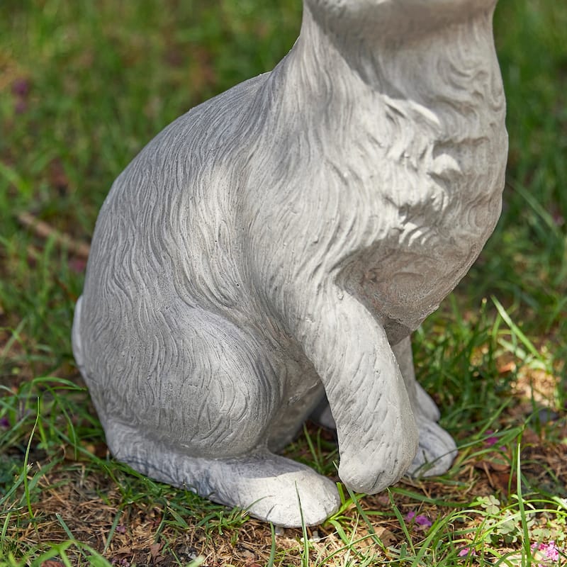 Glitzhome 18"H MGO Cute Sitting Rabbit Garden Statue Decoration