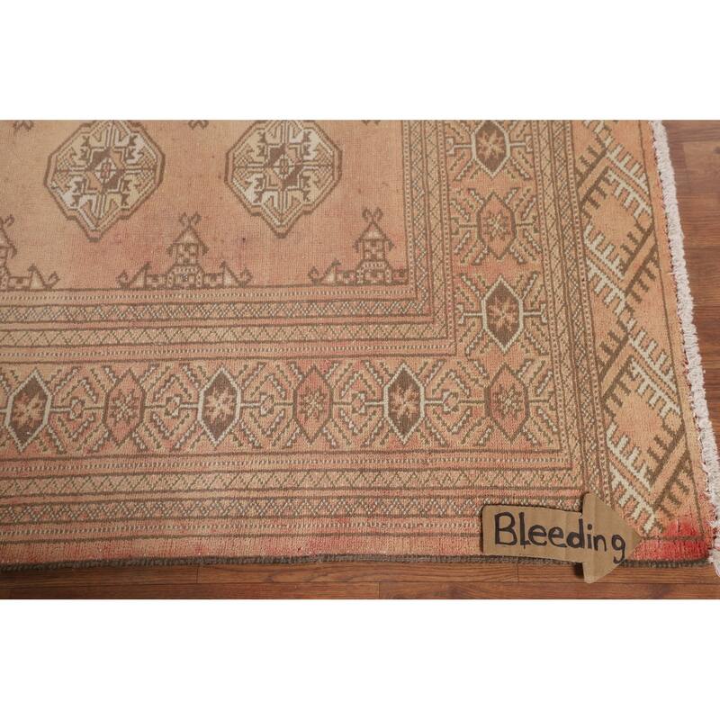 Geometric Bokhara Oriental Rug Hand-Knotted Wool Carpet - 6'11"x 9'6"
