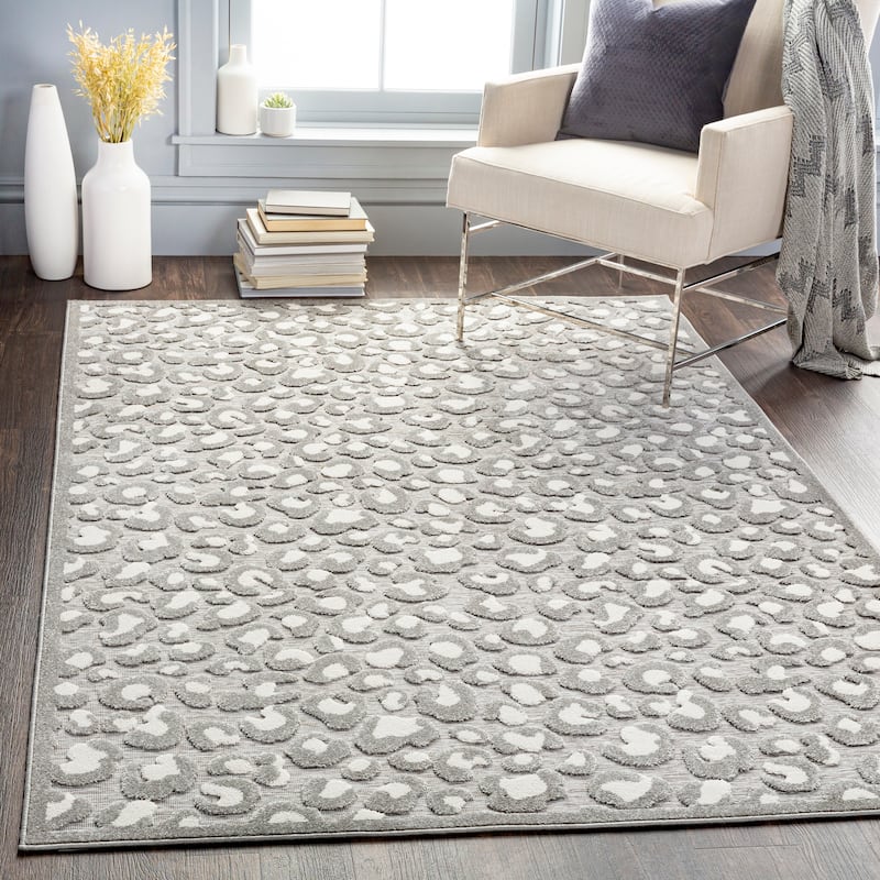 Artistic Weavers Benni Indoor/ Outdoor Leopard Print Area Rug - 2' x 2'11" - Dark Grey