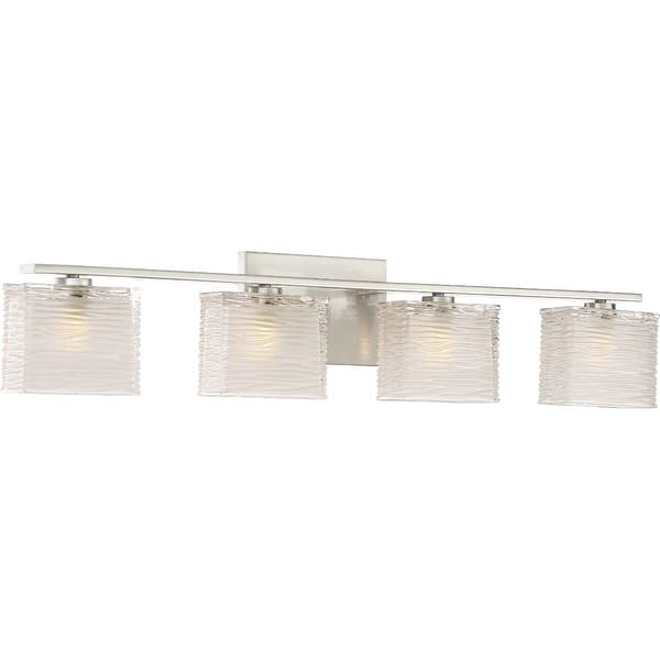 slide 2 of 3, Westcap 4-Light Bathroom Vanity Light in Brushed Nickel Brushed Nickel