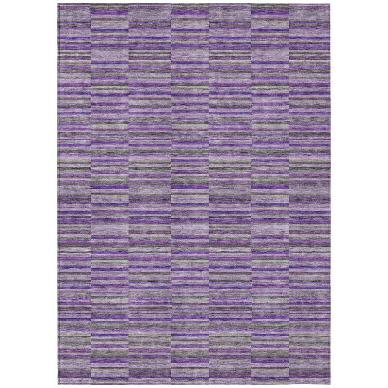 HomeRoots Striped Transitional Rectangle Outdoor Rug