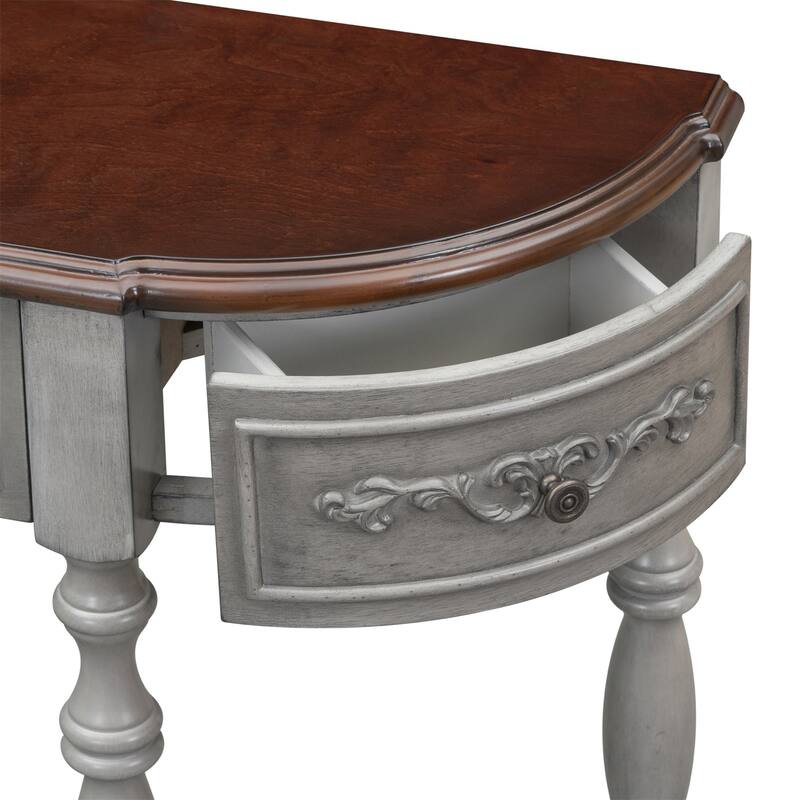 Merax Curved Console Table with 4 Drawers and 1 Shelf