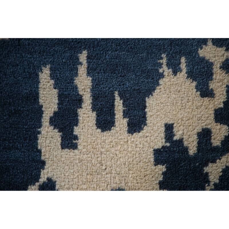Abstract Moroccan Indian Area Rug Hand-Knotted Wool Carpet - 4'11"x 7'9"