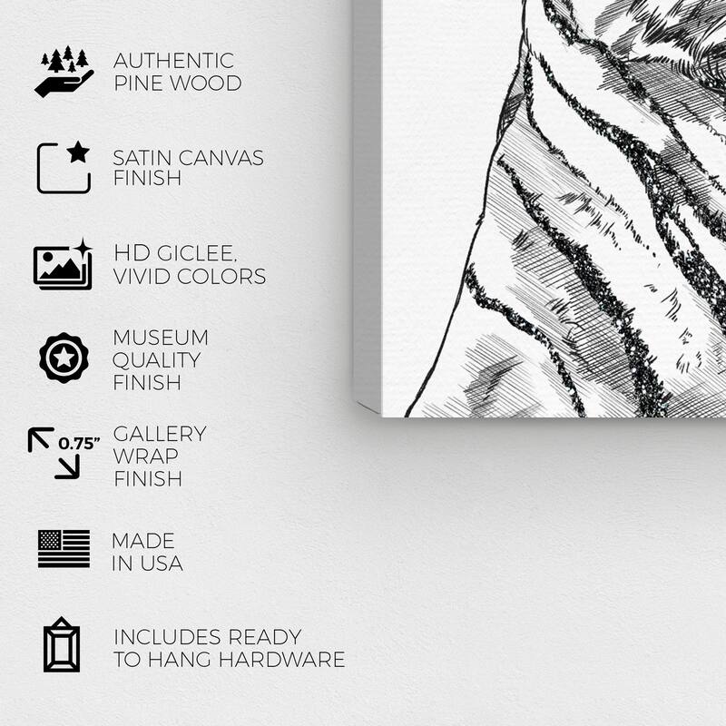 Wynwood Studio Canvas Animals Glitter Stripes Tiger Black White and Silver Modern & Contemporary Wall Art Canvas Print