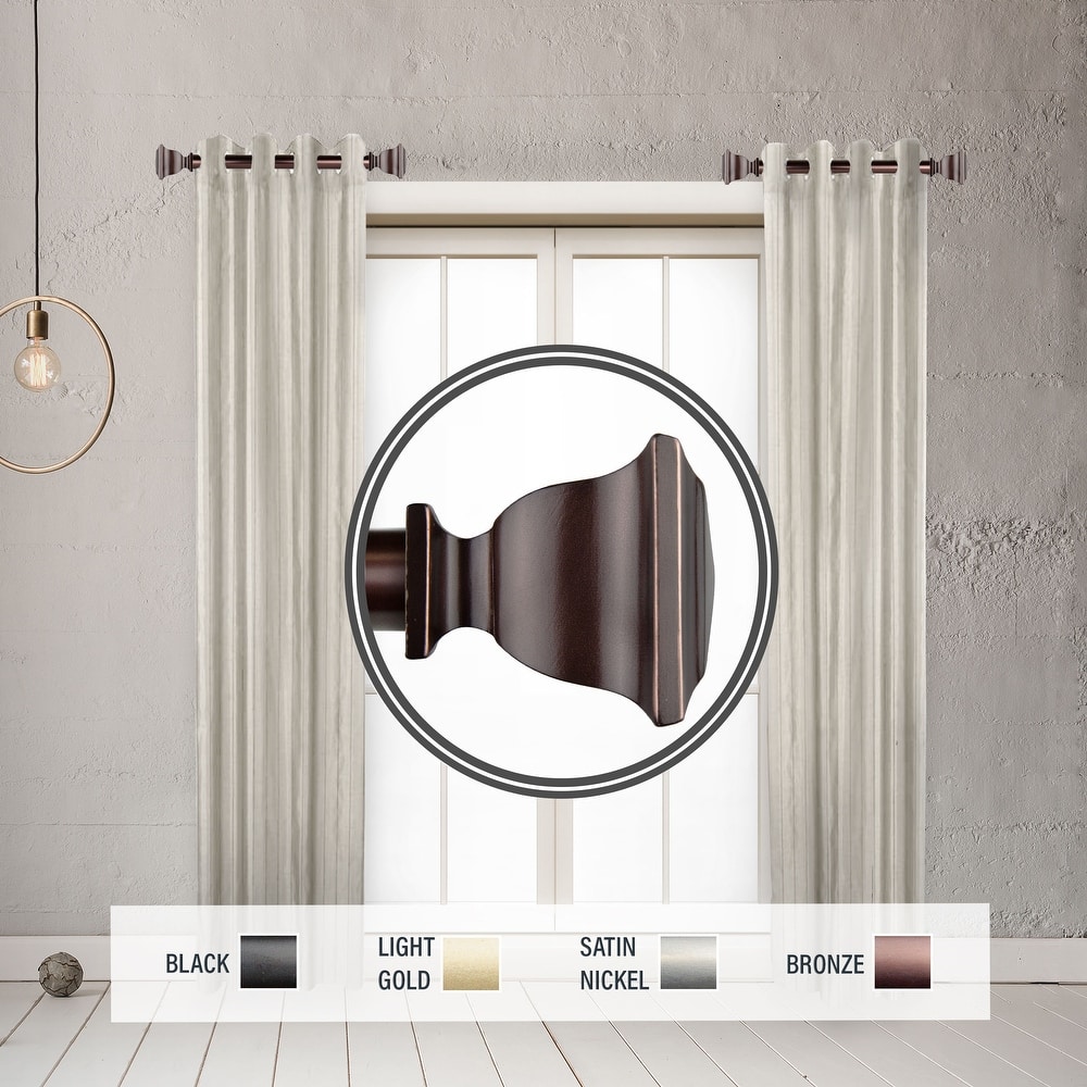 InStyleDesign Jayde 1" Side Curtain Rod 12-20 inch long (Set of 2) - 12 to 20 inches