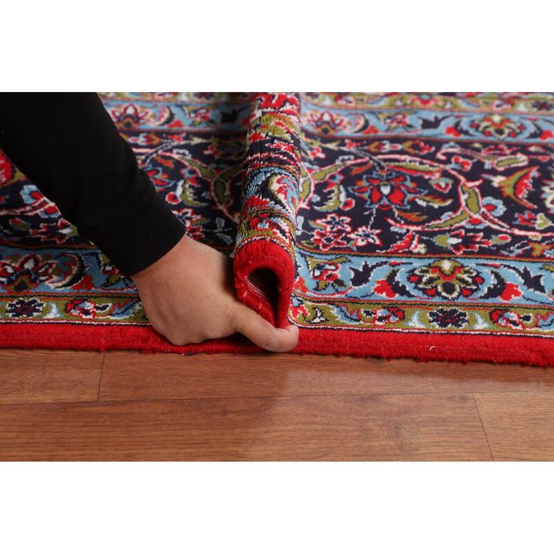 Traditional Floral Kashan Turkish Rug Medallion Machine-Made Carpet - 9'7" x 13'3"