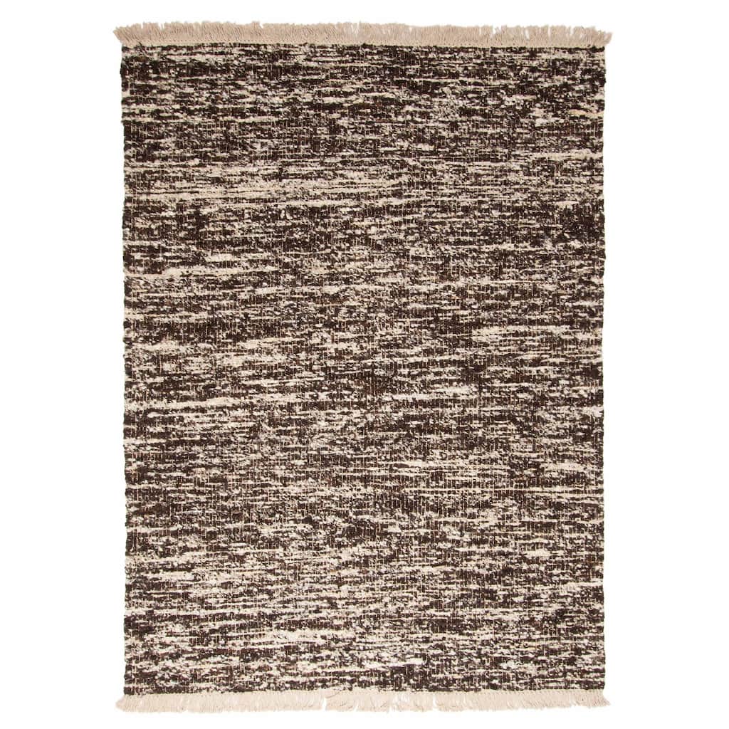 ECARPETGALLERY Braid weave Sienna Dark Brown Wool Rug - 5'5 x 7'6