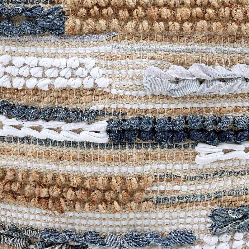 Pasargad Home Grandcanyon Cotton Pouf Ottoman, Multicolor