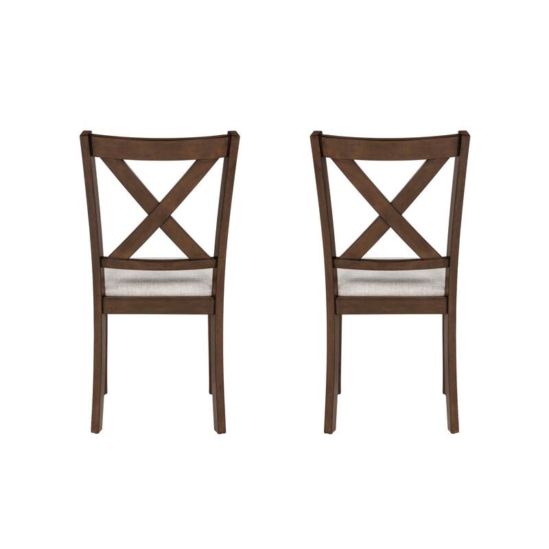 Warren X-Back Wooden and Upholstered Dining Chair (Set of 2)