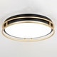 preview thumbnail 11 of 12, VAXCEL Northgate Integrated LED Matte Black and Satin Gold Contemporary Flush Mount Ceiling Light Fixture