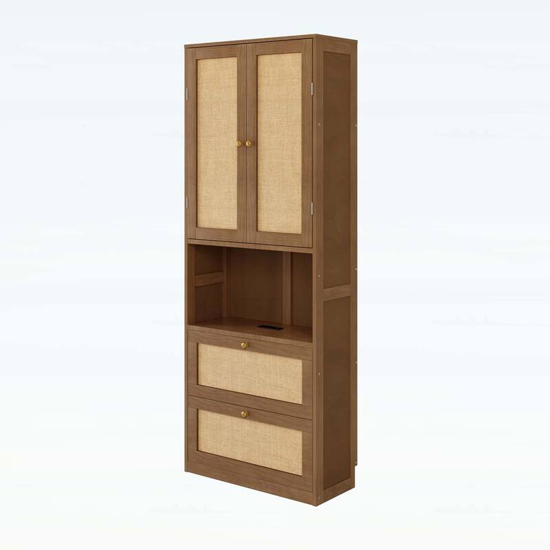 2 Doors Storage Cabinet with USB Port and 3 Drawers,for Home Storage and Decor