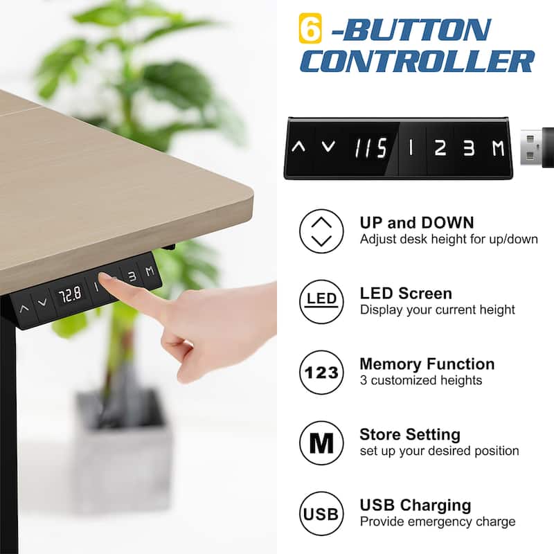 Futzca Height Adjustable Electric Standing Desk Sit Stand Computer Stand up Desk with Splice Board