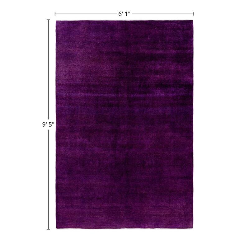 Overdyed One-of-a-Kind Hand-Knotted Area Rug - Purple - 6' 1" x 9' 5"