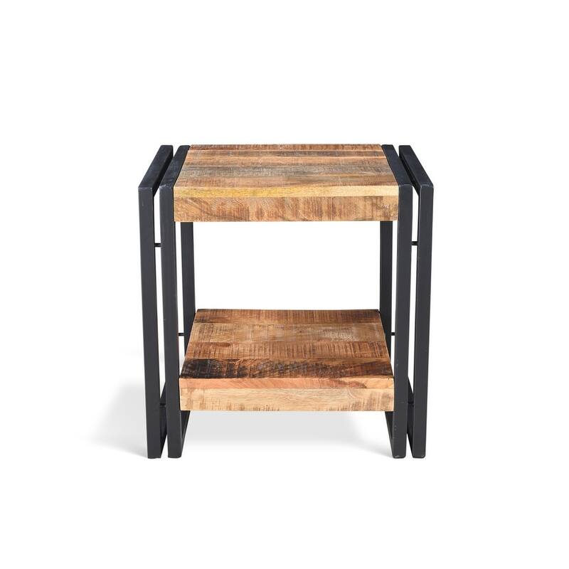 Handmade Reclaimed Wood End Table (India) - 24" x 16" x 20"