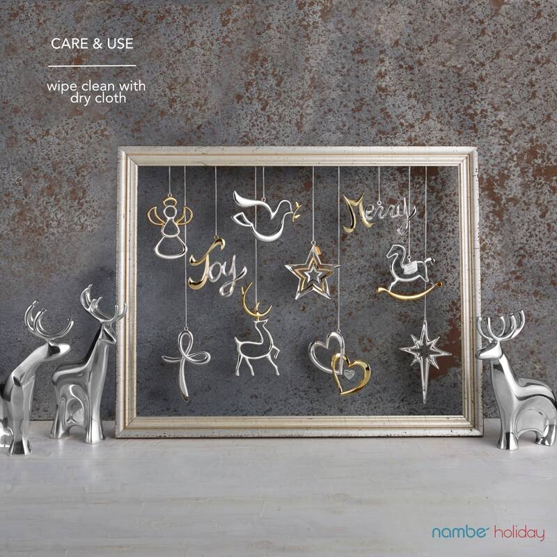 Nambe Dasher Reindeer Figurine Set - 7" x 1" x 10"
