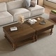 preview thumbnail 53 of 160, Modern Solid Wood Veneered Round/Oval/Rectangular Coffee Tea Table with Storage.