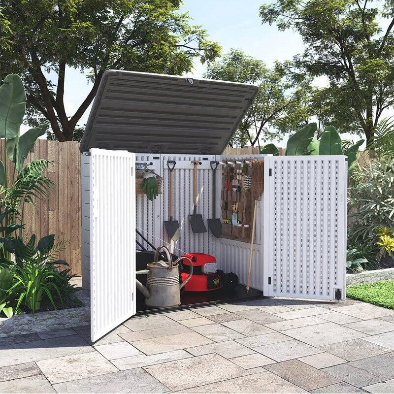 Outdoor Resin Deck Box Storage Shed for Garden,Patios,Backyards,Tools