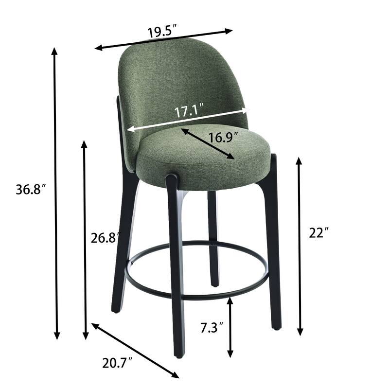 set of 4 Upholstered Counter Height Bar Stools