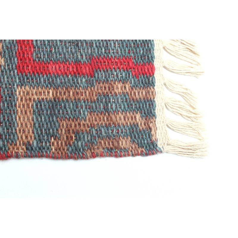 ECARPETGALLERY Flat-Weave Ankara FW Red Wool Kilim - 5'2 x 7'6