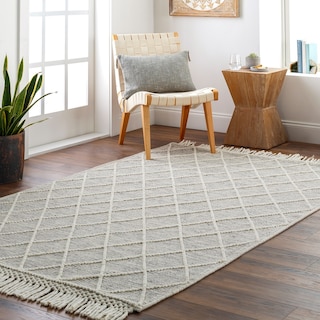 Livabliss Heber Handmade Bohemian Diamond Wool Blend Area Rug