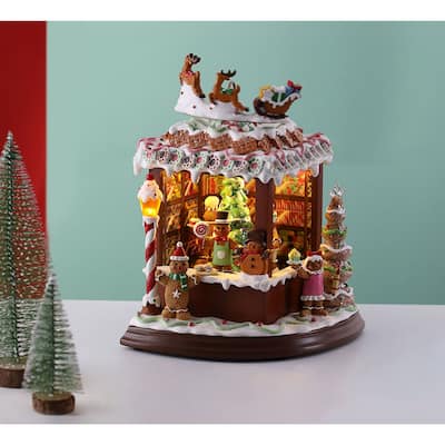LED Lighted Candy Land Toy Shop Christmas Decoration - 10" - Set of 2