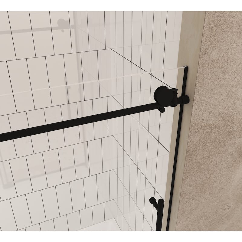60 "W x 60" H Frameless Shower Door with Stainless Steel Handle - 60'' x 0.31'' x 60''