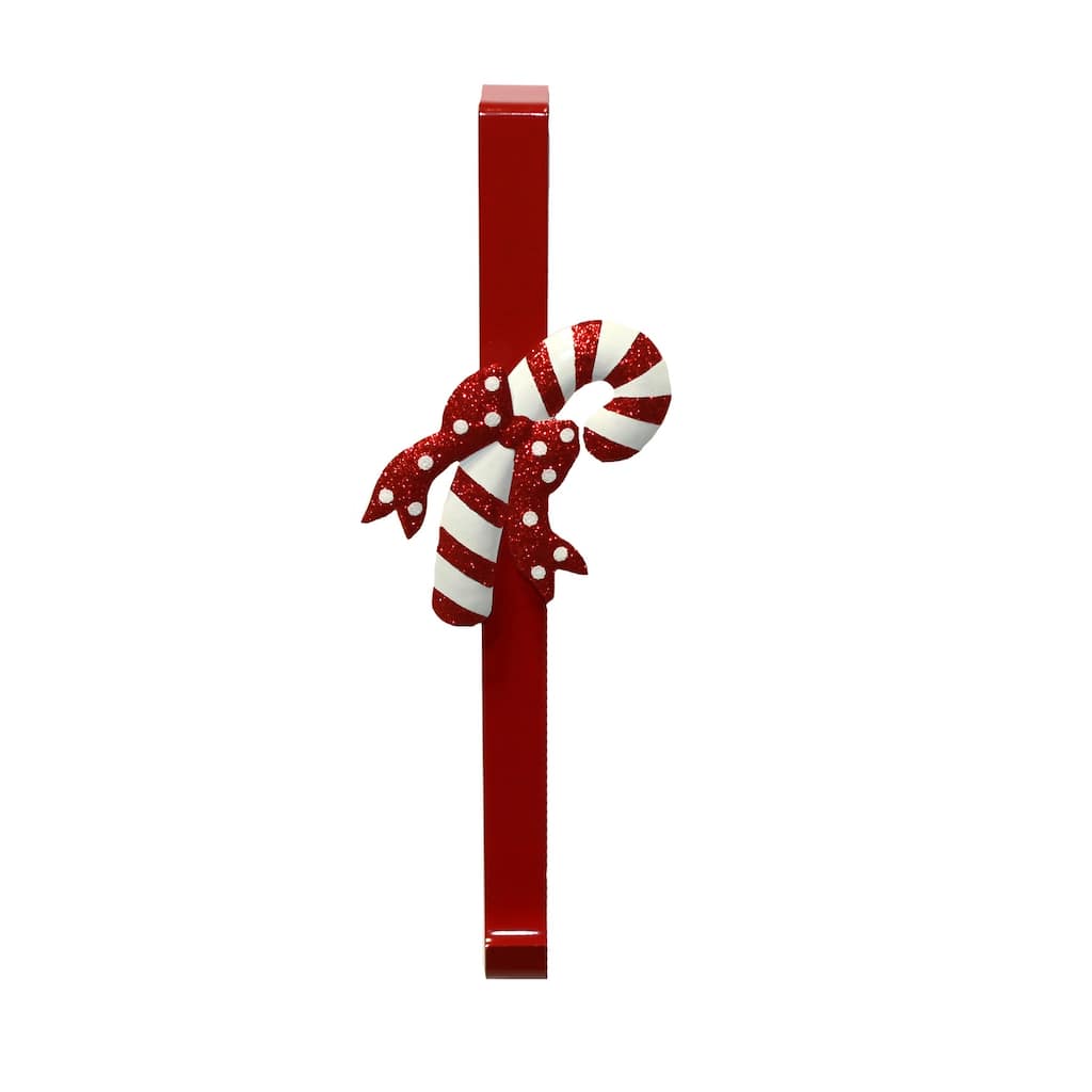14" Metal Wreath Hanger w/ Candy Cane