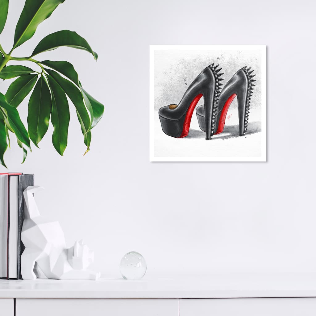 Wynwood Studio Canvas Fashion and Glam Spikes Black and Pastel Black Glam Wall Art Canvas Print