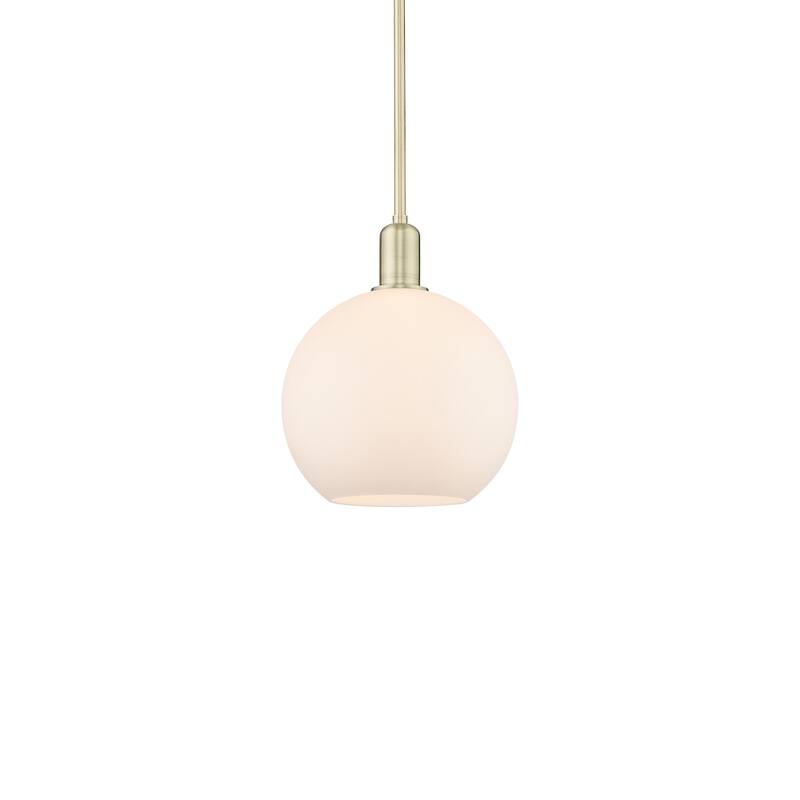 Innovations Lighting 716-1S-13-10 Athens Pendant Athens 10" Wide Mini - Antique Brass / Matte White