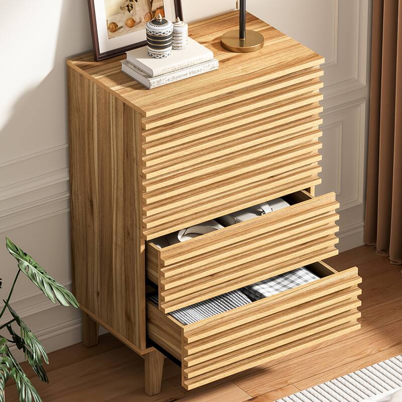 Fluted 4 Drawer Dresser 36" Tall Modern Chest of Drawers