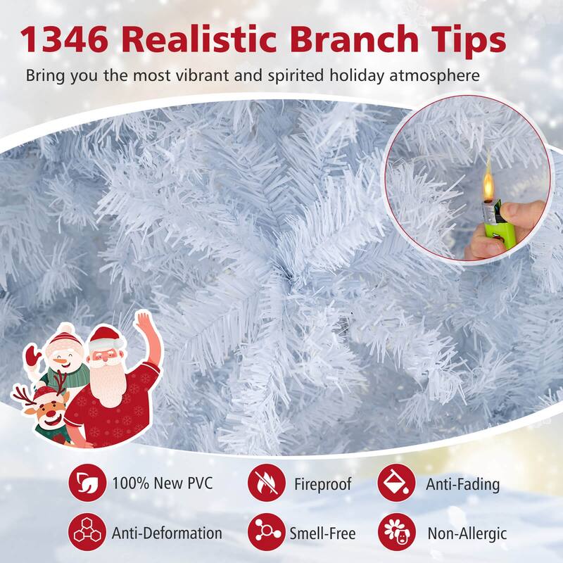 Costway 6/7 FT Artificial Christmas Tree with 1000/1346 Branch Tips - See Details