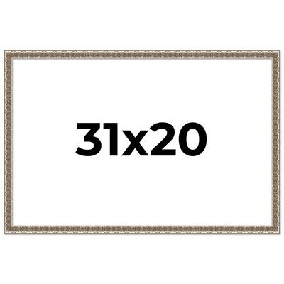 31x20 Frame Silver Versailles Ornate Solid Wood Picture Frame | 1 Inch