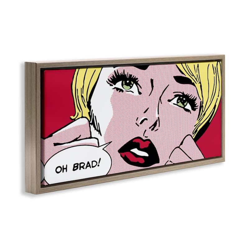 Stupell Iconic Pop Comic Woman Framed Floater Canvas Wall Art Design By Sheila B.