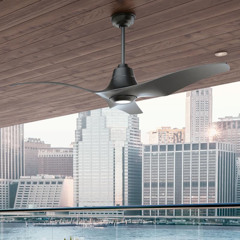 Casablanca Stingray 60" Outdoor ENERGY STAR Ceiling Fan with LED Light and Handheld Remote - Granite